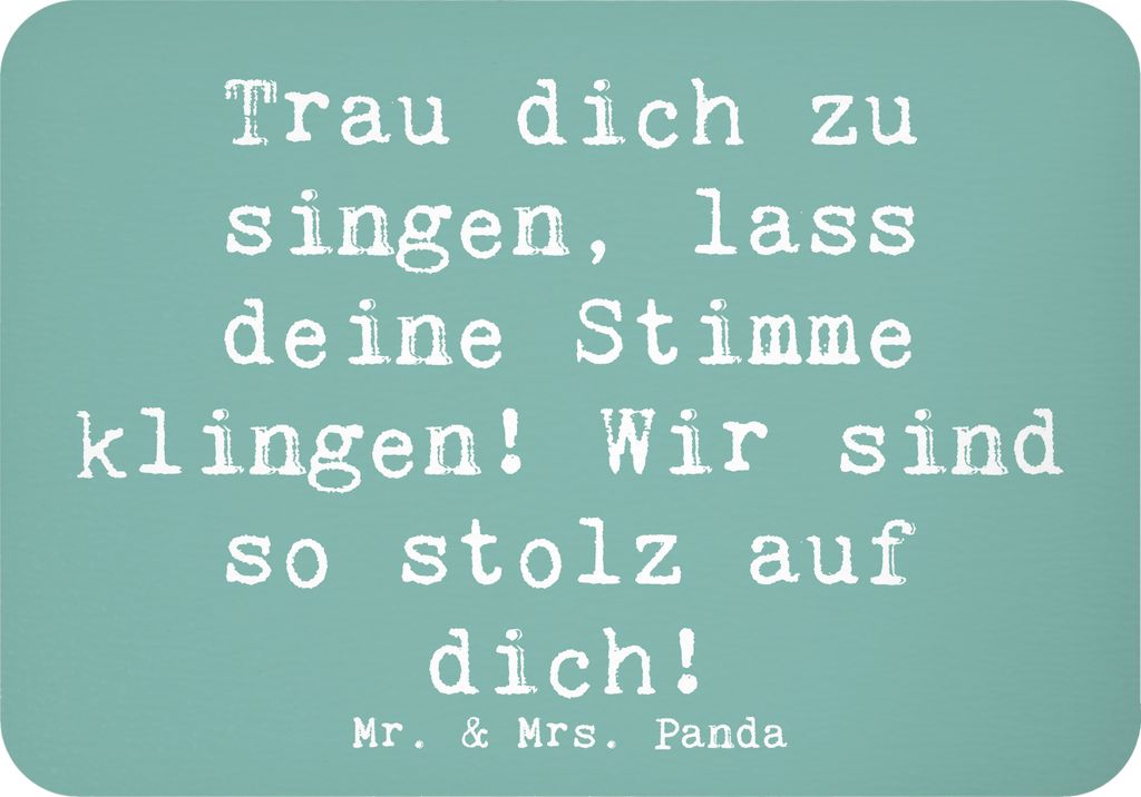 Mr. & Mrs. Panda magnet Spruch Vokale und musikalische Auftritte meistern - Meeresbrise - Geschenk, Kühlschrankmagnet, Vertrauem, Trost, Gesang, k...