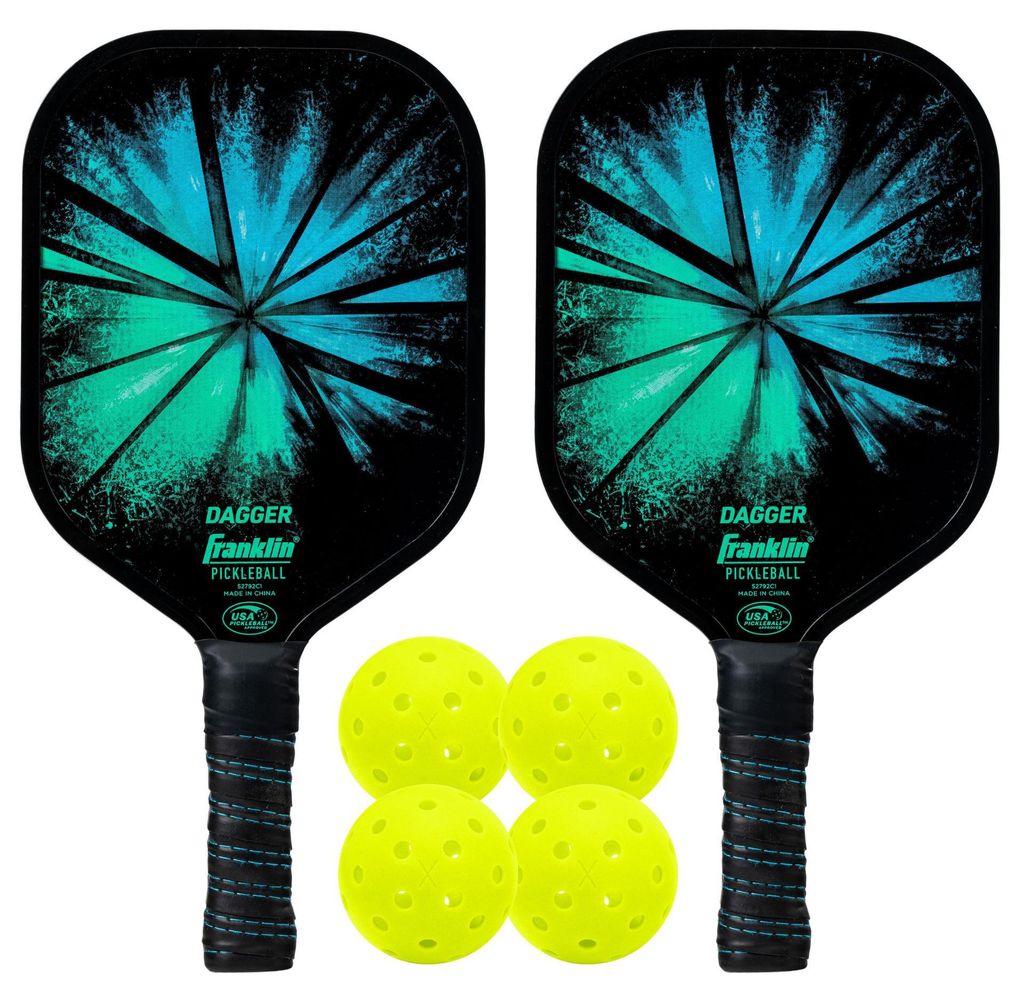 Franklin Pickleball Set für 2 Spieler mit Schlägern und Bällen - multicolor