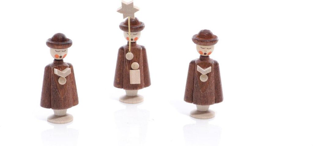 Tischdeko Kurrendefiguren 3 Figuren Natur Höhe ca 5 cm NEU