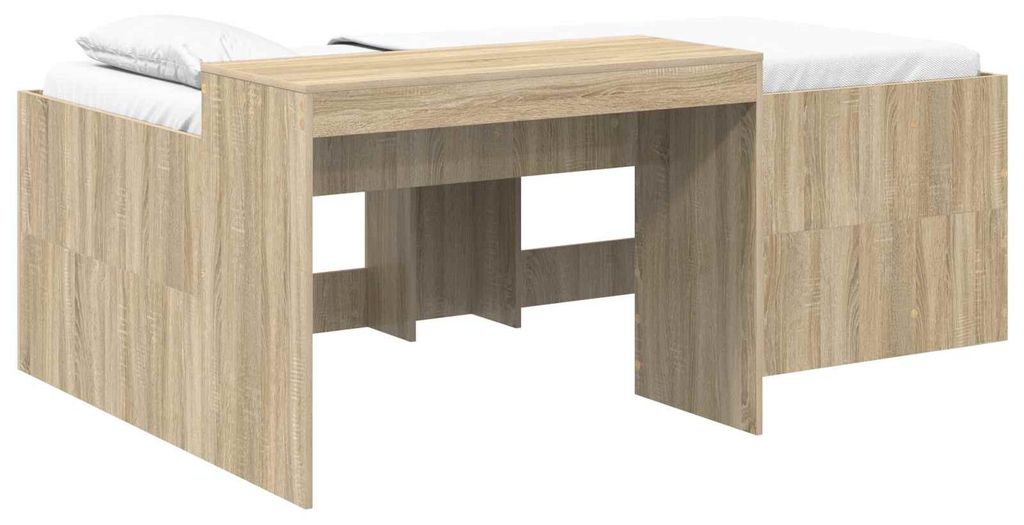 vidaXL Hochbett mit Schreibtisch für Kinder Sonoma-Eiche 98,5 x 200 cm