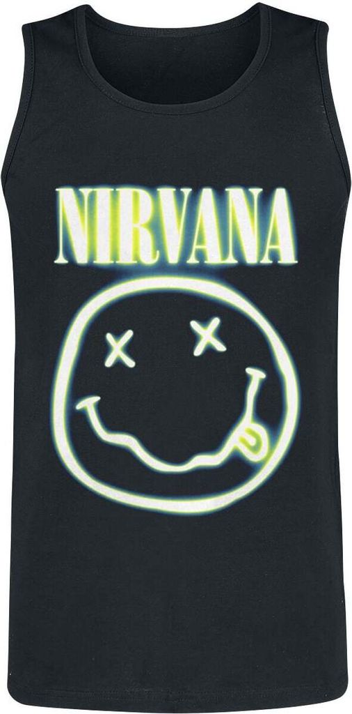 Nirvana Tank-Top Herren Neon Logo schwarz XXL