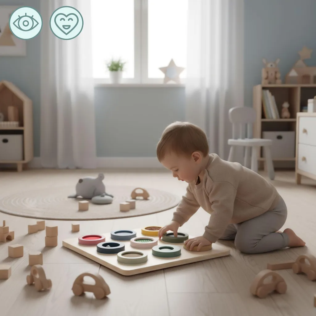 Planche Montessori pour Développer le Toucher - Tableau Bois 9 Textures