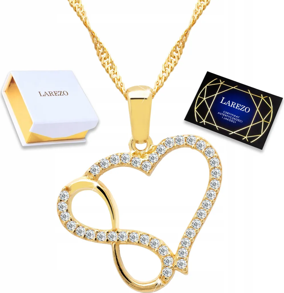 OFFERTA Collana Infinito Cuore Argento 925 Oro Zirconi - Prezzo Shock