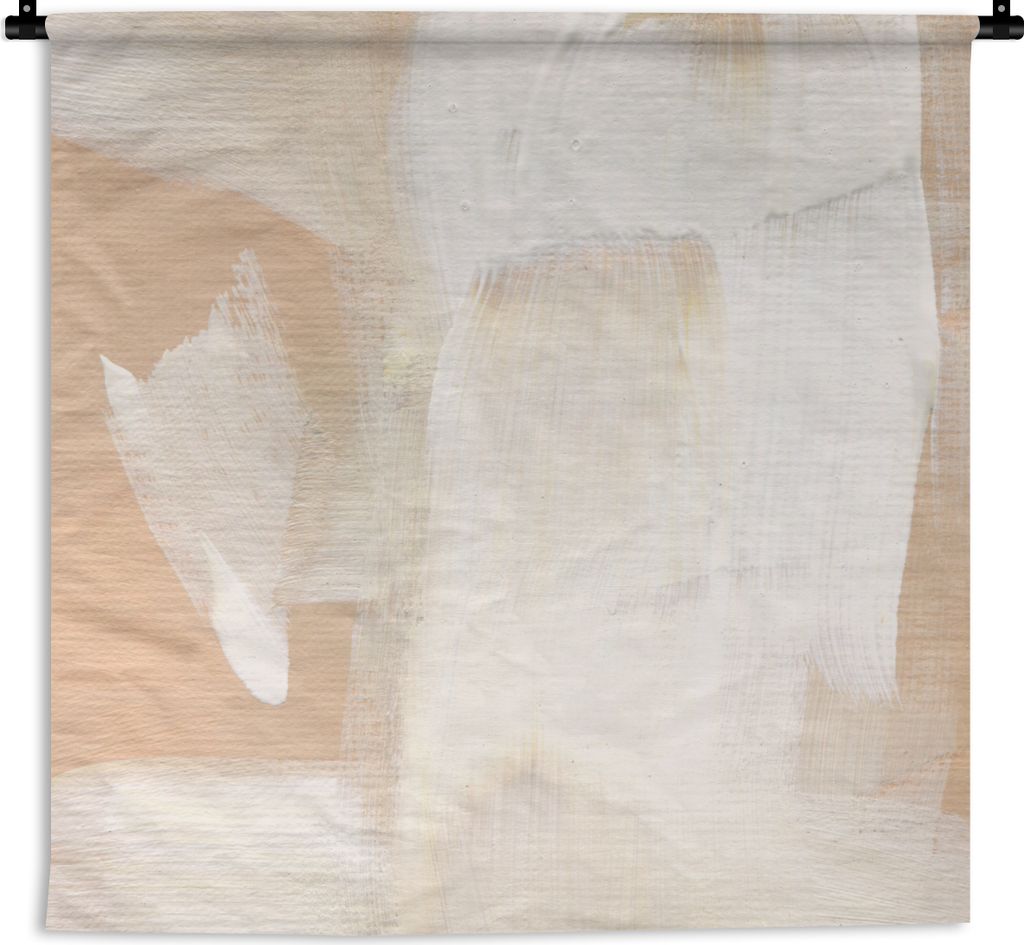 MuchoWow Wandteppich Wandbehang Farbe - Weiß - Abstrakt 60x60 cm Tapisserie Dekoration Wandtuch - Dekorationen - Wand Decke