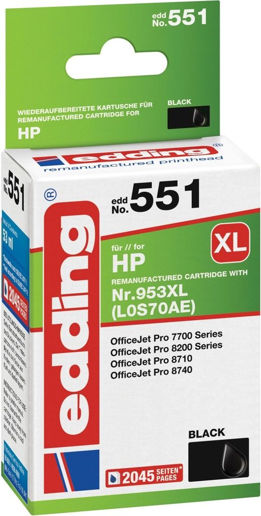 Druckerpatrone für HP No. 953XL (L0S70AE) black Packung mit 12 Stück