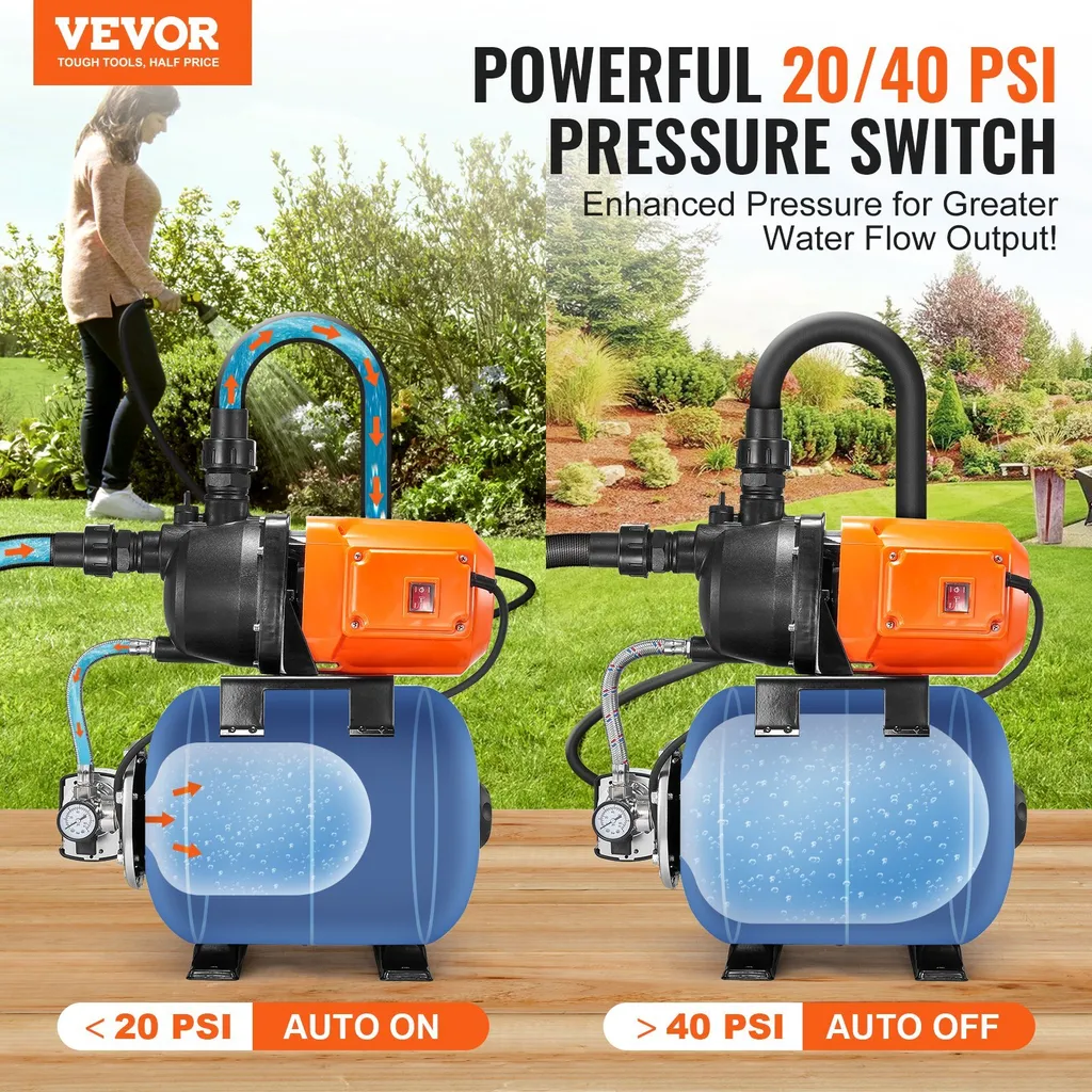 Pompe de puits plat 750W - Solution pour manque de pression 3700L/h - 2