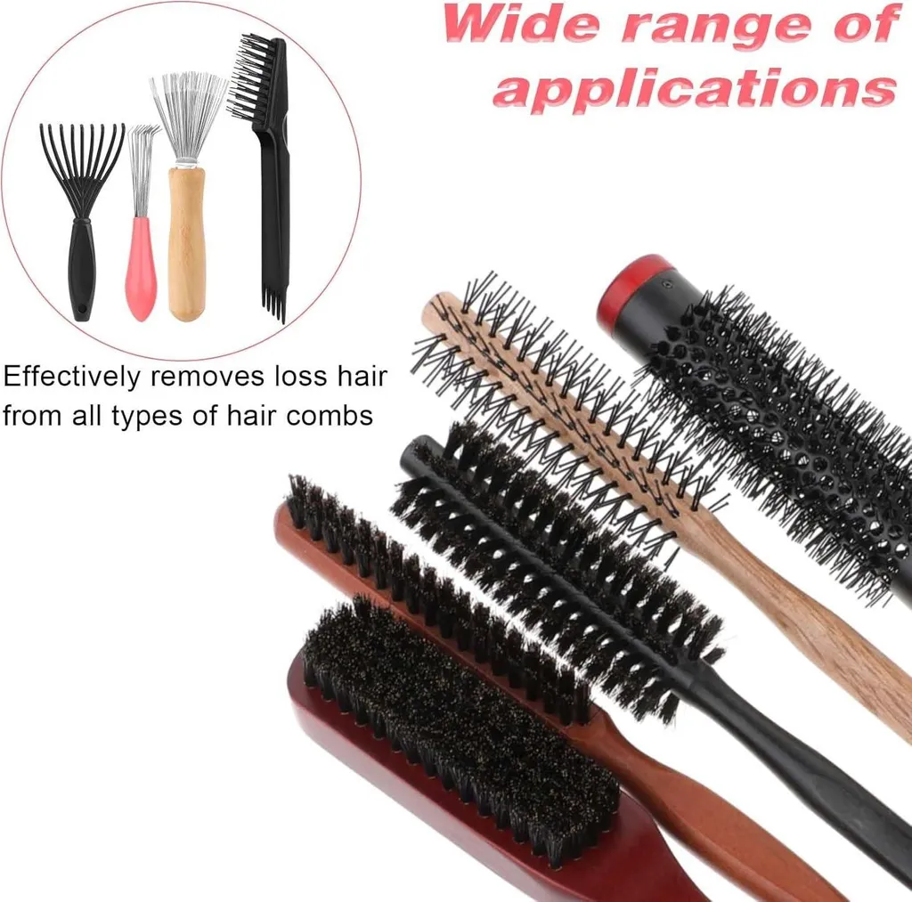 Kit nettoyage brosses à cheveux multi-usage avec griffe et mini brosse