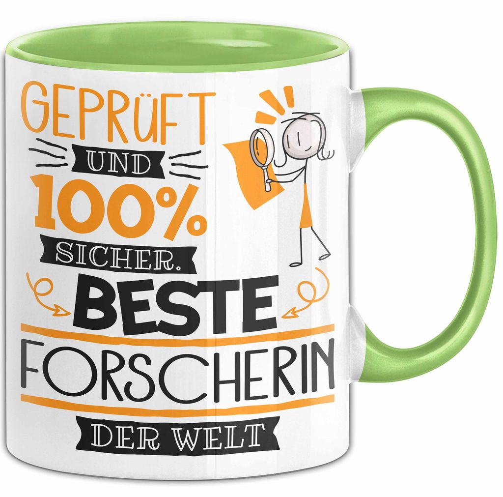 Beste Forscherin Der Welt Tasse Geschenk für Eine Forscherin Und Sicher Geschenkidee Geburtstag Weihnachten (Grün)