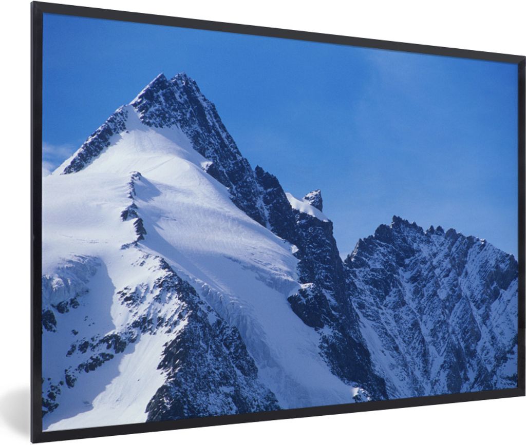 MuchoWow Gerahmtes Poster Der österreichische Großglockner mit Bergen in Europa 90x60 cm - Poster mit Schwarzem Bilderrahmen Wandposter Rahmen ...