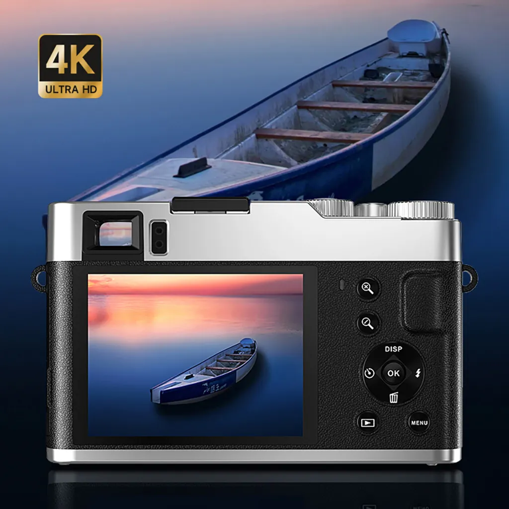 Compact numérique 4K ZELURXX pour débutant, pack avec housse cuir