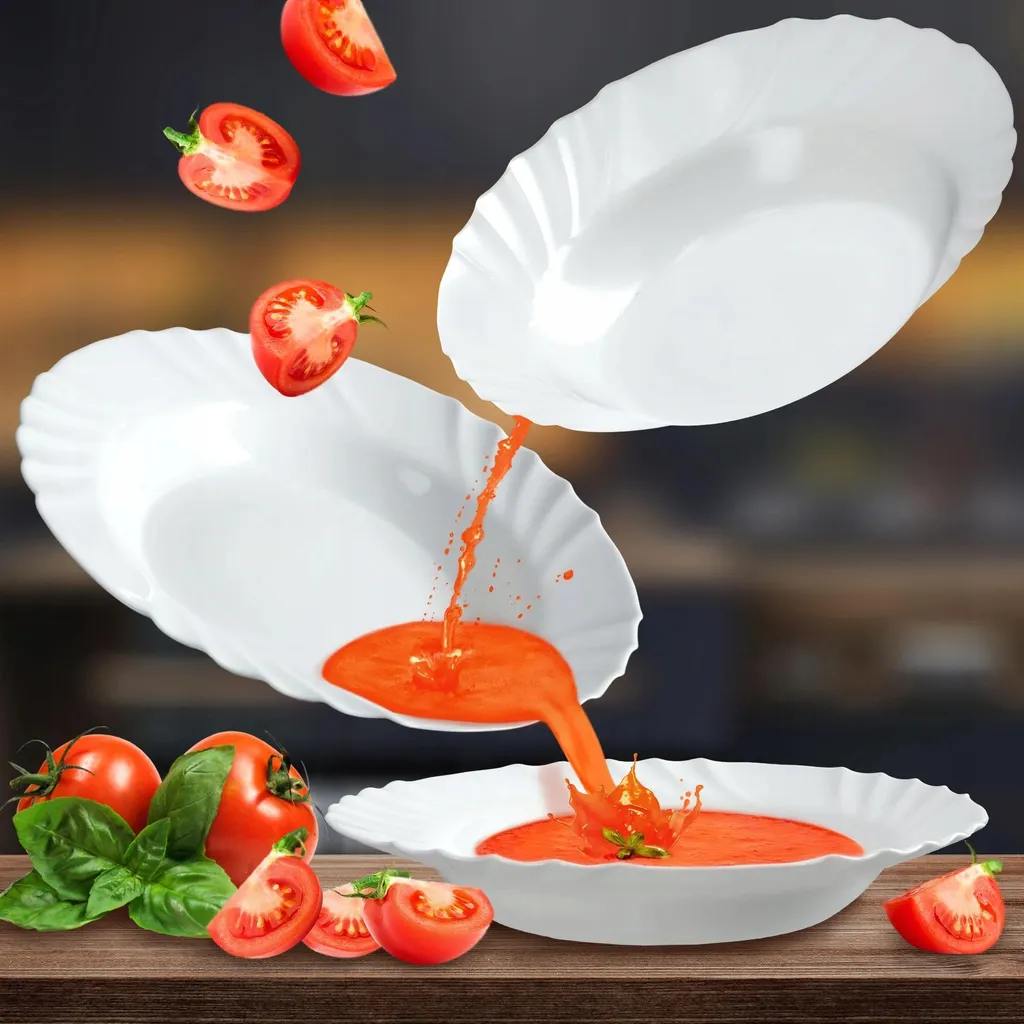 Offerta Set 3 Piatti Fondi Vetro 23 cm | Qualità e Risparmio per Casa - 3