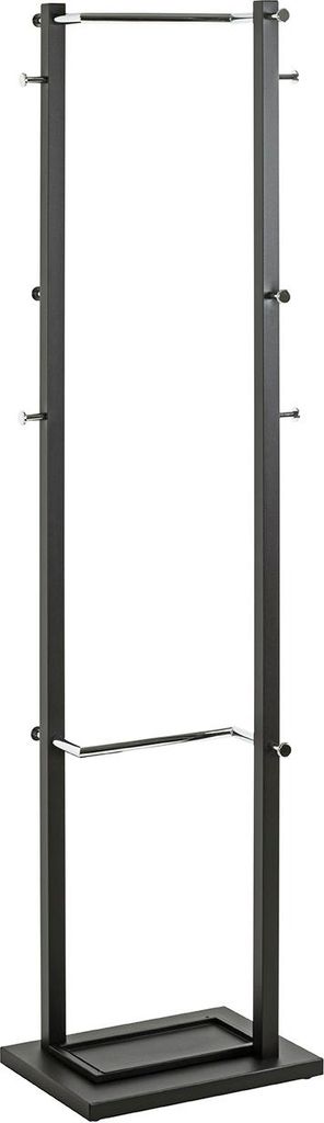 HAKU Möbel Garderobenständer chrom, schwarz - Metall, B/H/T: 40x175x30 cm