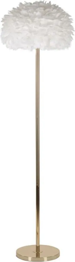 Lampadaire pour coin lecture design métal or et blanc, lumière douce