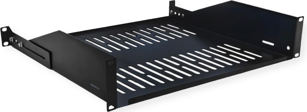 VALUE 19-Zoll-Geräteträger 2 HE, T: 400mm, max. 25 kg, U-Form, schwarz
