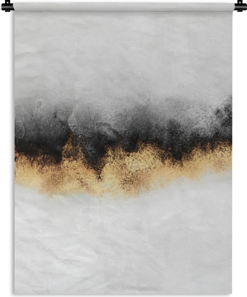 MuchoWow Wandteppich Wandbehang Gold - Chic - Abstrakt 120x160 cm Tapisserie Dekoration Wandtuch - Wohnzimmer - Moderne
