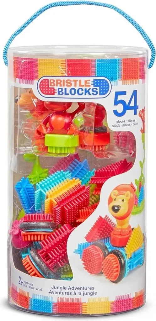 Secchiello Jungle Bristle Blocks 54 Pezzi: Costruzioni Morbide per Bambini