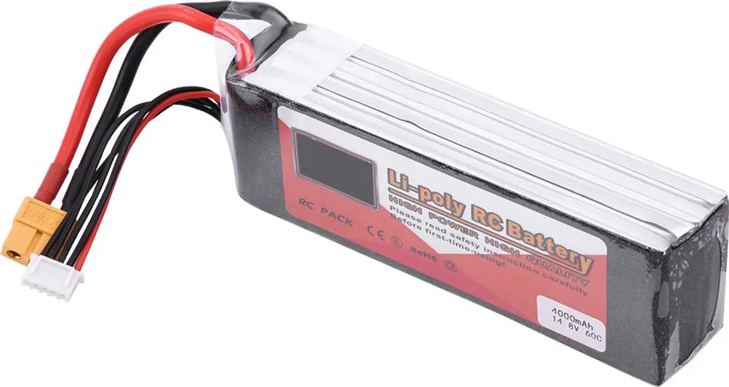 Batterie 4S 14,8V 4000mAh 60C Puissante avec Prise XT60 pour Modélisme RC
