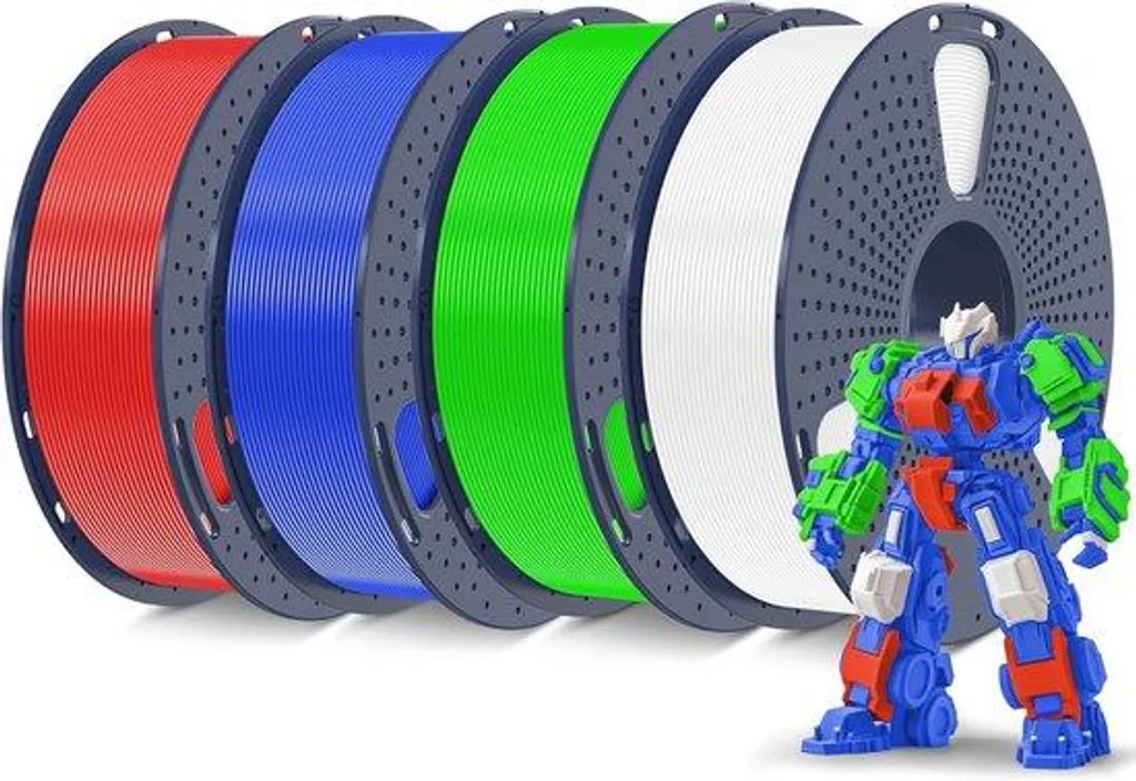 Filament PLA+ 1,75 mm Anti-Nœuds et Sans Déformation 4kg FDM Pack Couleurs