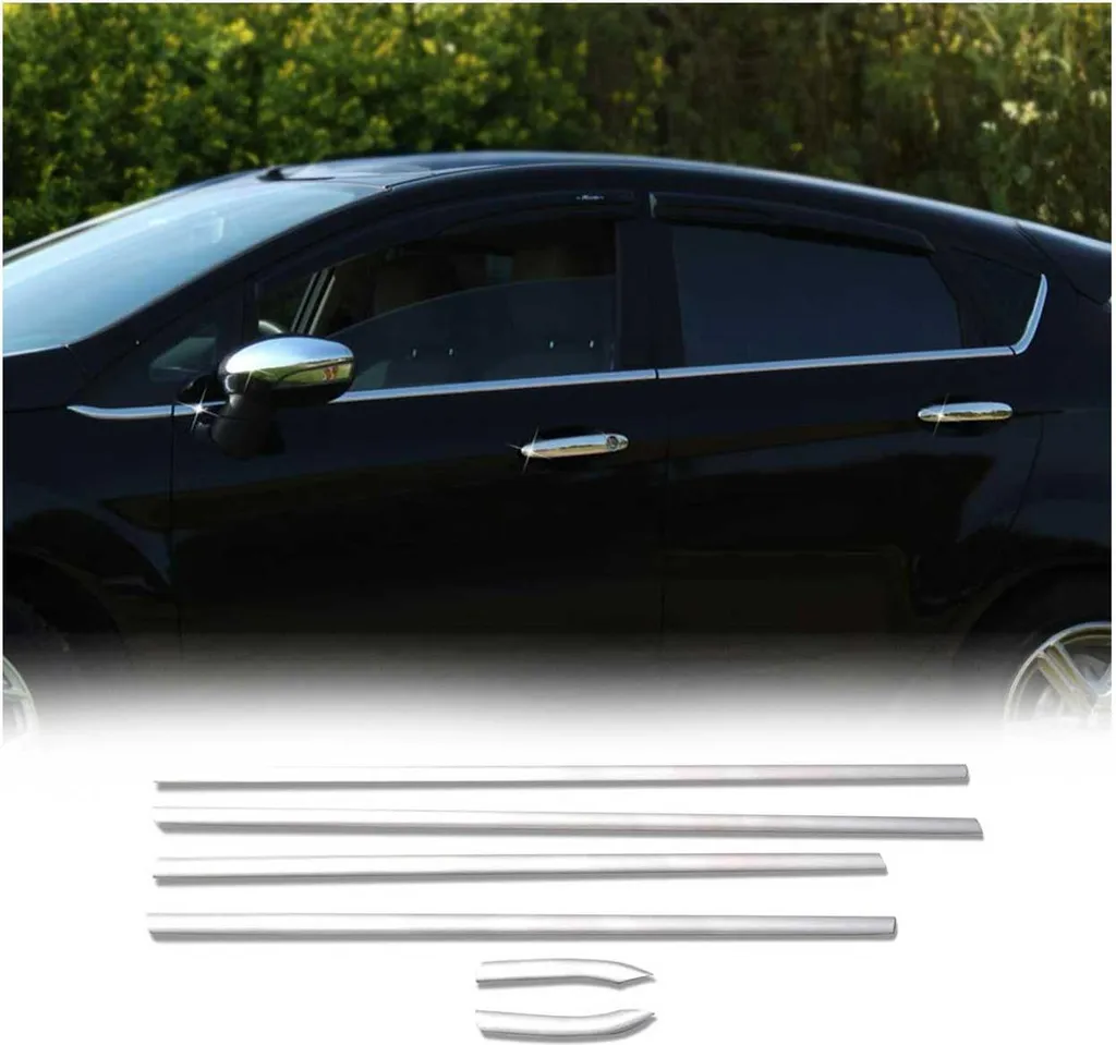 Lécheurs de Vitres Chromés pour Ford Fiesta 2008-2017 Hatchback Inox