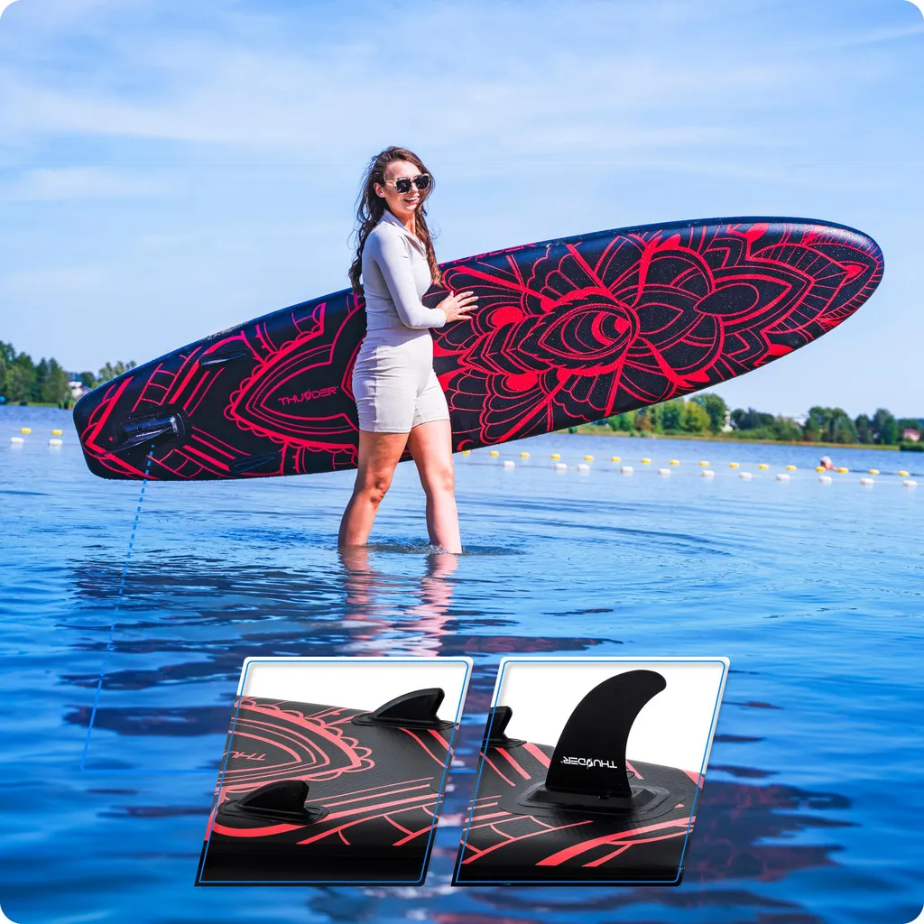 Planche de Paddle Gonflable Tout Terrain Thunder Moth Noir Rouge - 9