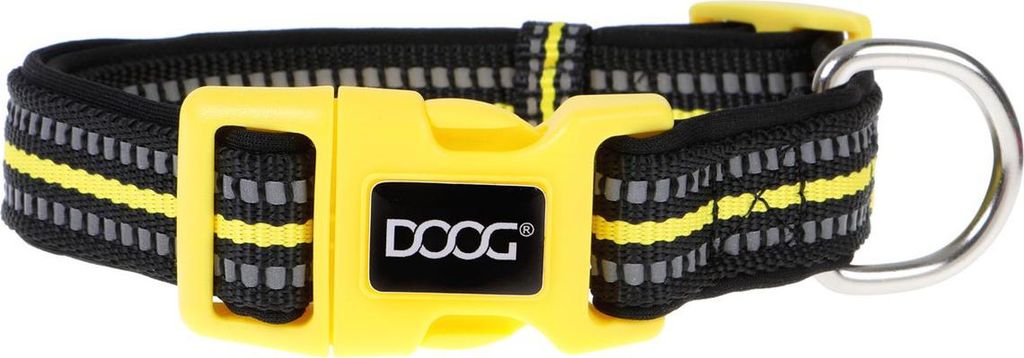 DOOG Neon Halsband Bolt schwarz/gelb, Größe: M