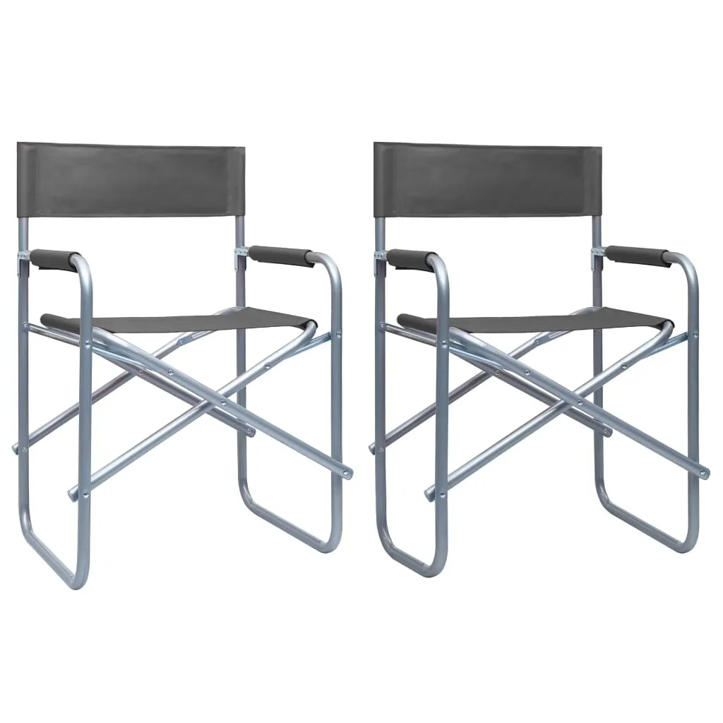 Offerta Set 2 Sedie da Regista Grigio Acciaio | Prezzo Imbattibile Online