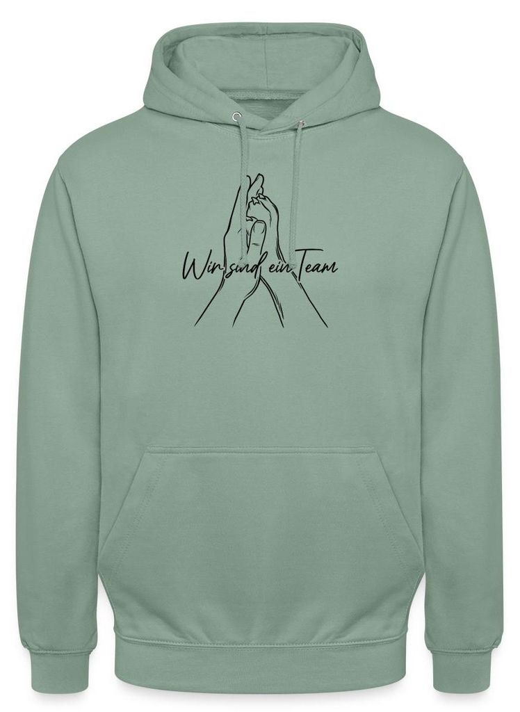Spreadshirt Wir Sind Ein Team | Mensch Und Hund Uni Hoodie, S, Graugrün