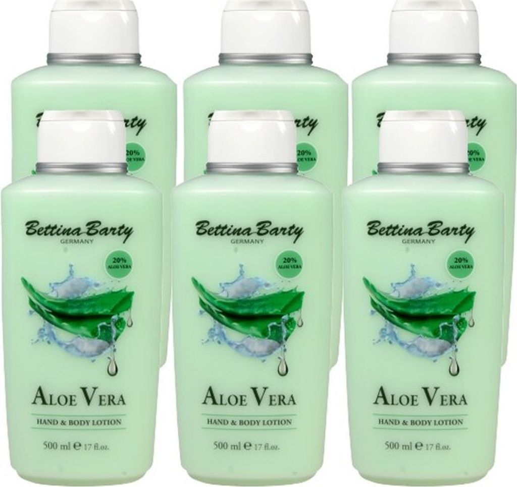 Bettina Barty Aloe Vera Hand & Body Lotion, 6 x 500 ml
