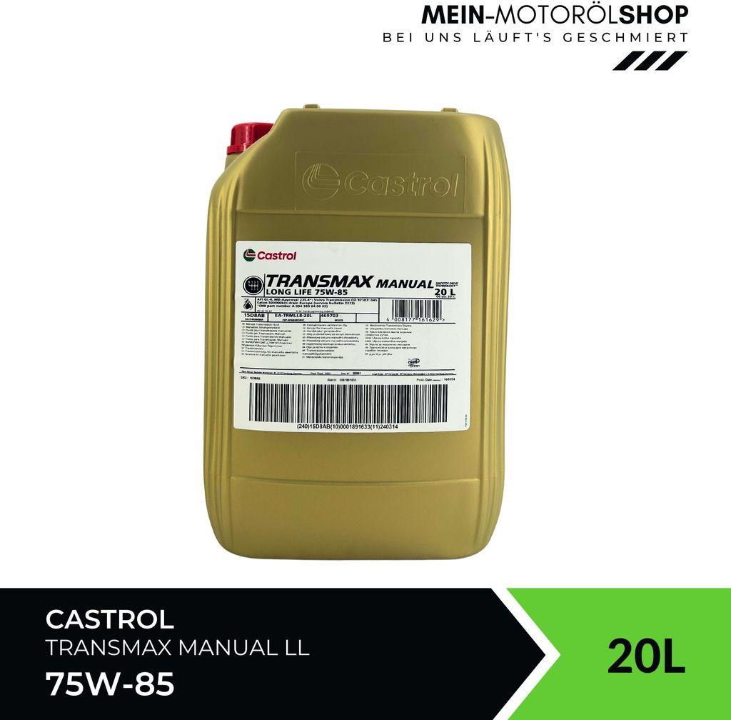 Castrol Transmax Manual Longlife 75W-85 20 Liter