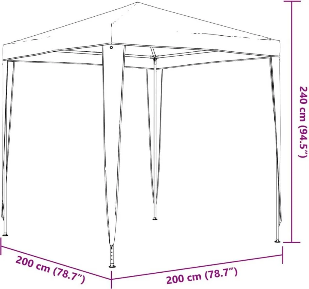 vidaXL Tenda professionale per feste 2×2 m verde - 7