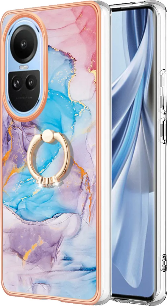 Custodia Oppo Reno10 5G Blu con Supporto Anello - Resistente e Pratica