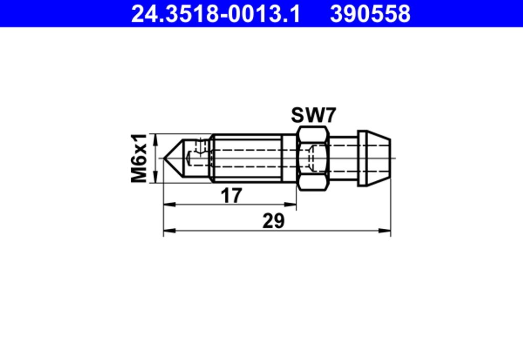 ATE Entlüftungsschraube 24.3518-0013.1 für VW GOLF III (1H1) 29,0mm
