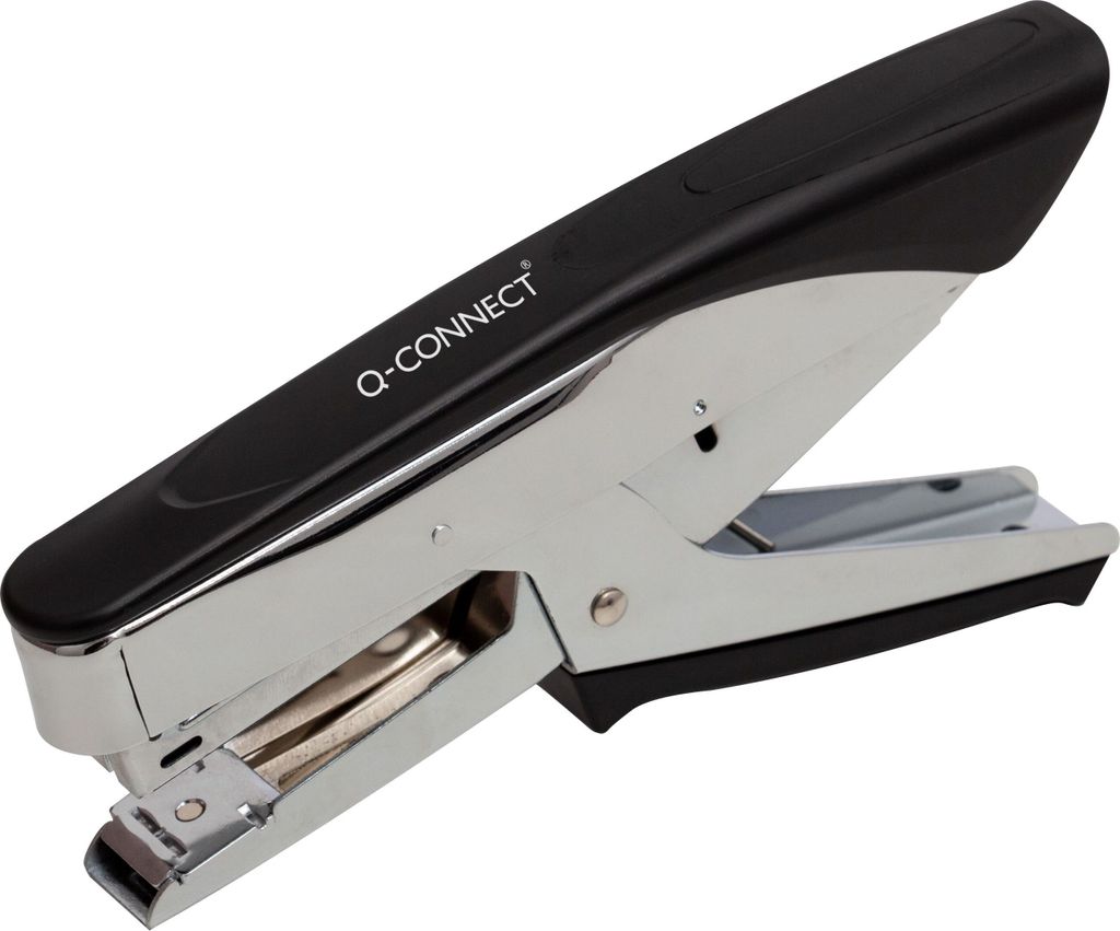Q-CONNECT KF14223 Heftzange Metall 20 Blatt silber/schwarz