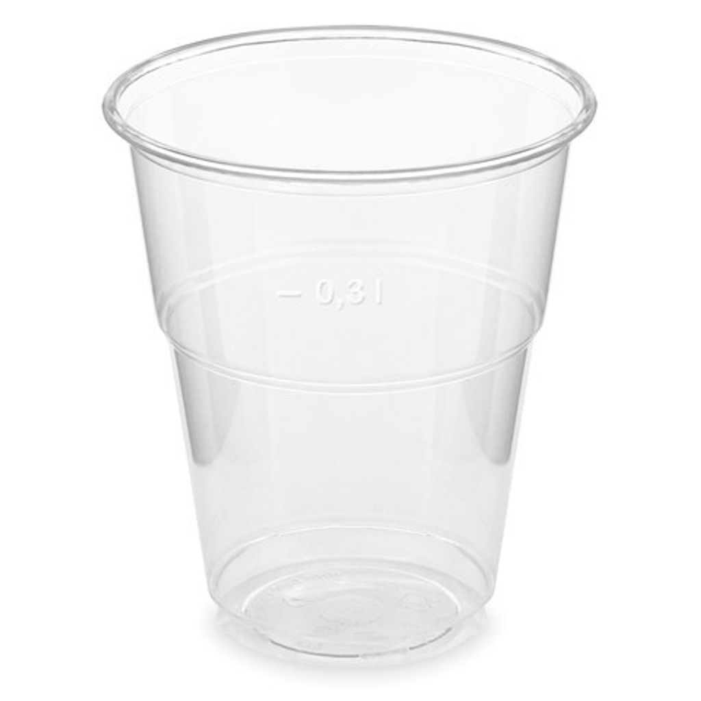 250x  Trinkbecher klar 300 ml 0,3 l Eichstrich Produktbild 