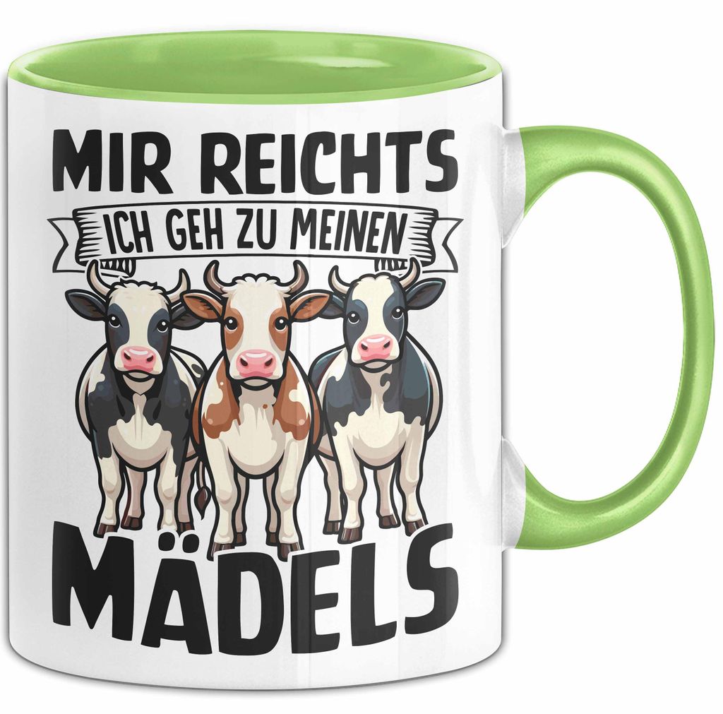Mir Reichts Ich Geh Zu Meinen Mädels Tasse Geschenk Für Kuh Bauern Kaffee-Becher (Grün)