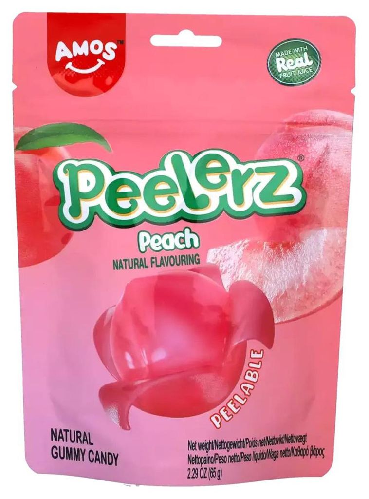 Amos Peelerz žvýkací bonbóny, příchuť broskve s ovocnou Obrázek produktu 