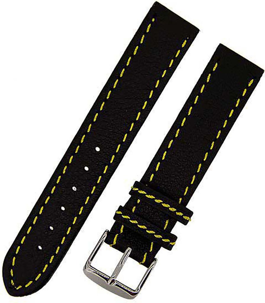Uhrenarmband KANA 18mm gelbe NAHT weiches KALBLEDER