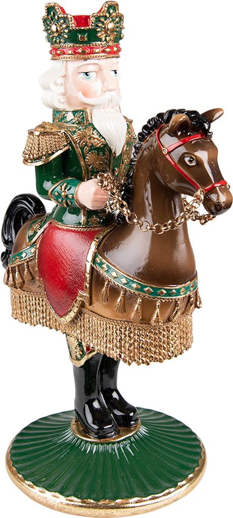 Clayre & Eef Kerzenständer Nussknacker 33 cm Grün Braun Produktbild 