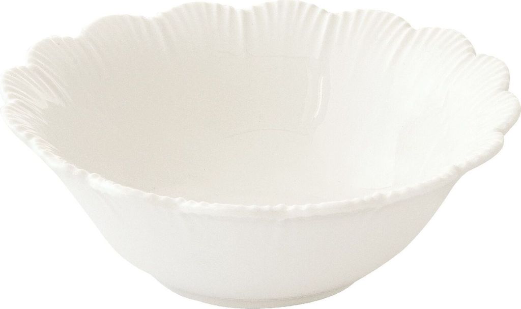 Dessertschale FLEURI BIANCO Wellendekor D. 12cm weiß Porzellan Easy Life