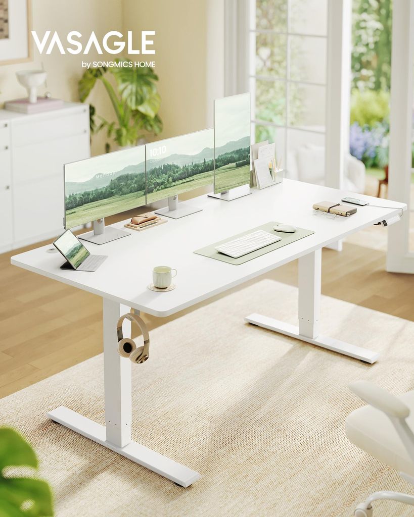 VASAGLE Výškově nastavitelný stůl, 160 cm, USB-C port, Obrázek produktu 