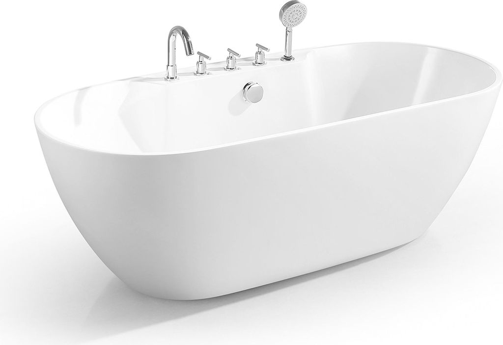 Standbadewanne Oval Badezimmer Acryl Badewanne Wanne Freistehende Weiß
