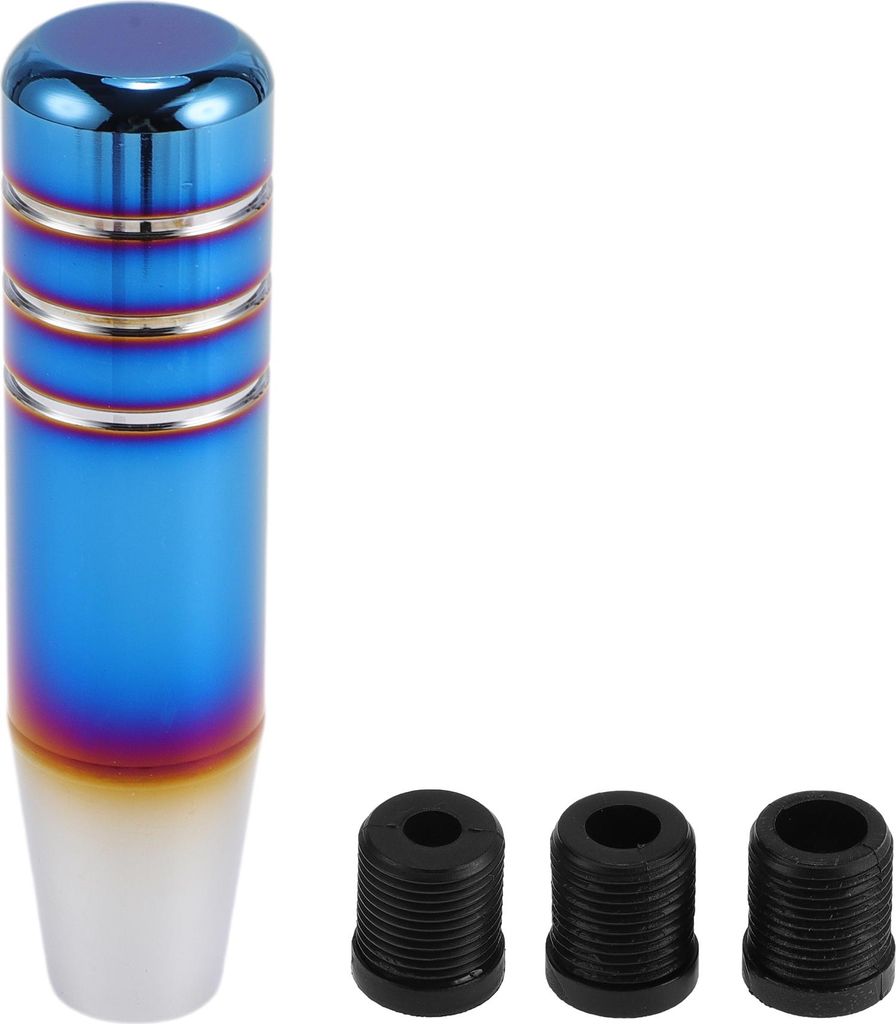 Auto Schaltknauf, 13cm Universal fš¹r Automatik- und Schaltgetriebe mit 3 Adaptern aus Aluminiumlegierung in Burnt Blue Silver Tone, 1 Stš¹ck
