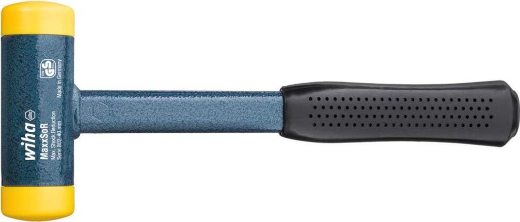 Wiha 02129, Rückschlagfreier Hammer, Stahl, Schwarz, Blau, Gelb, 165 mm, 385 mm, 2,57 kg