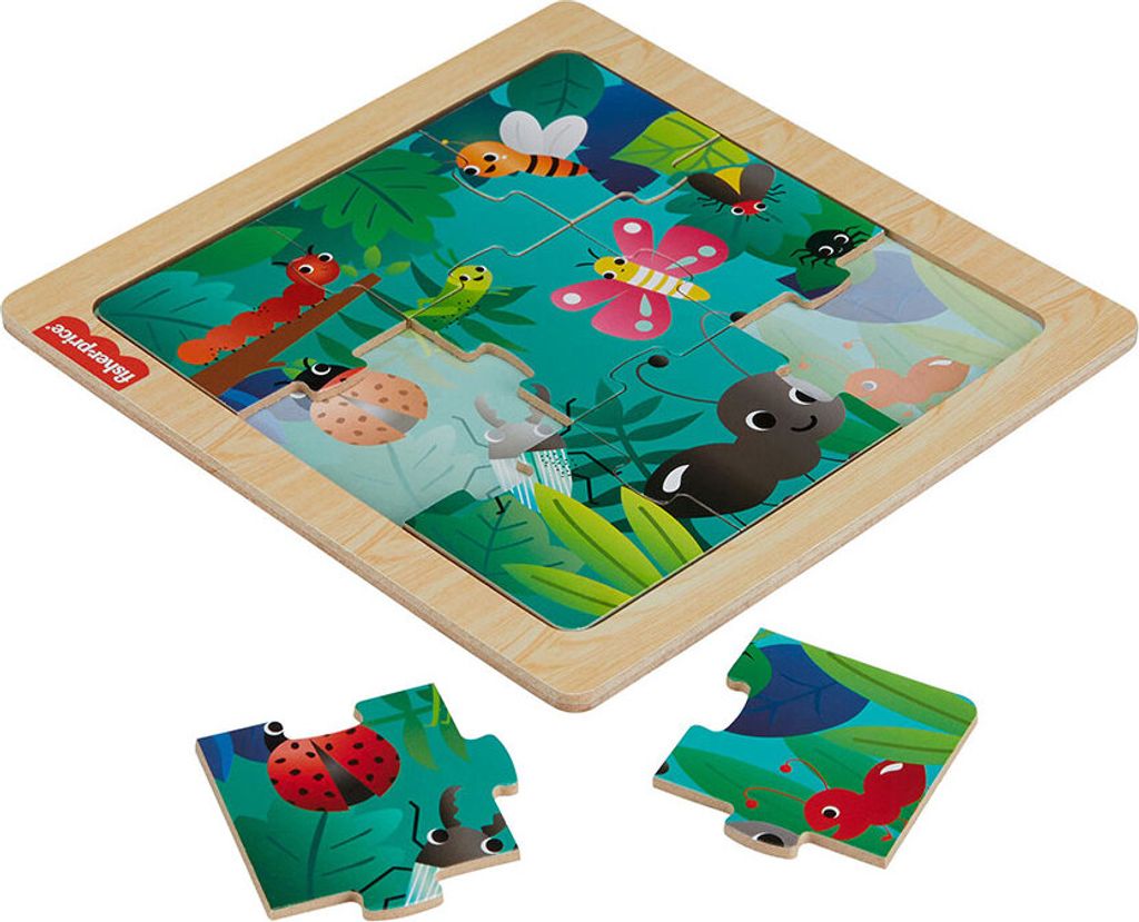 Fisher-Price Sortiment von Holzpuzzles für Kleinkinder und Kindergartenkinder, Stil kann abweichen, 2 Jahr(e), Mit Ton, Holz, Gemischte Farben