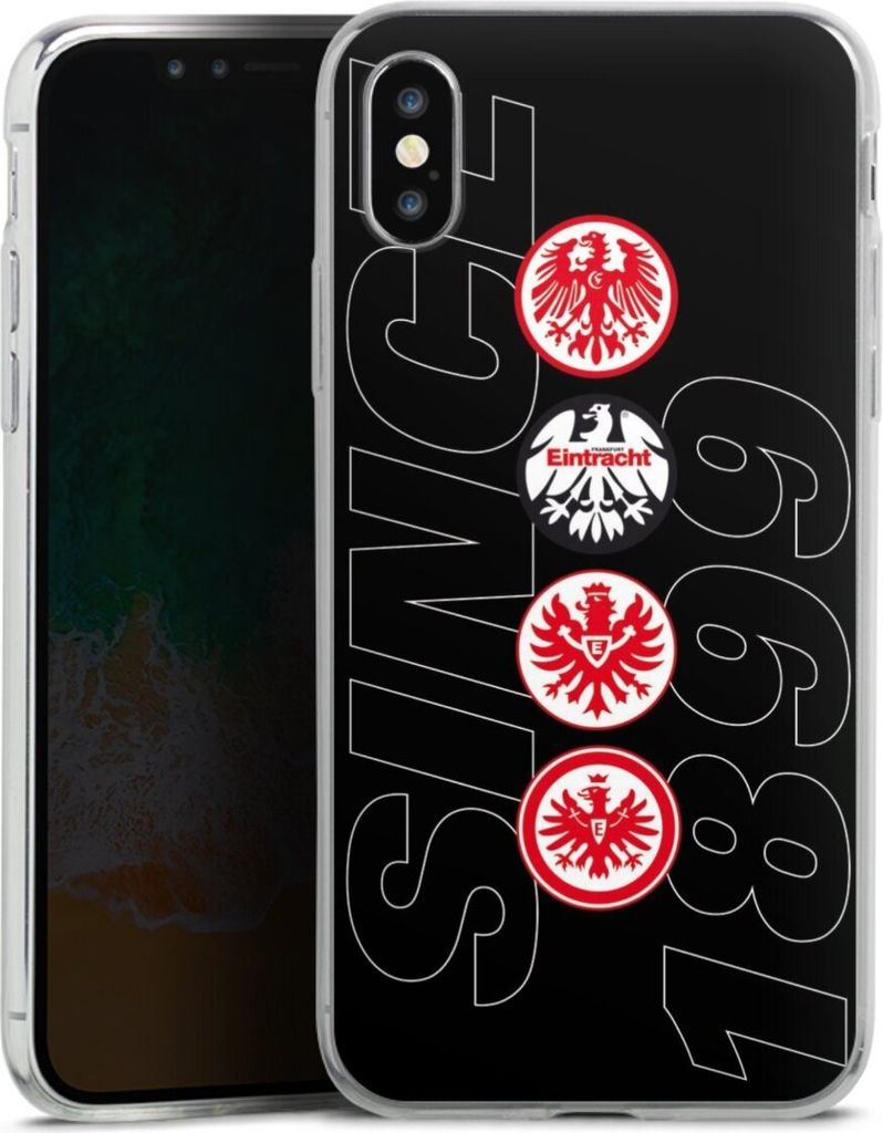 DeinDesign Slim Hülle für Apple iPhone X Silikon Case Ultra Dünn Handyhülle Adler Eintracht Frankfurt Logo