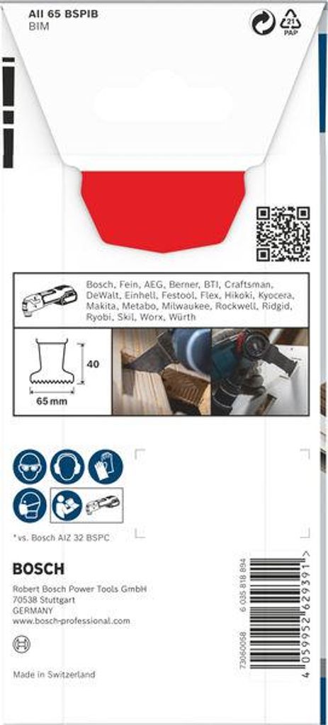 PRO AII 65 BSPIB Blatt für Multifunktionswerkzeuge, 65 x 40 mm