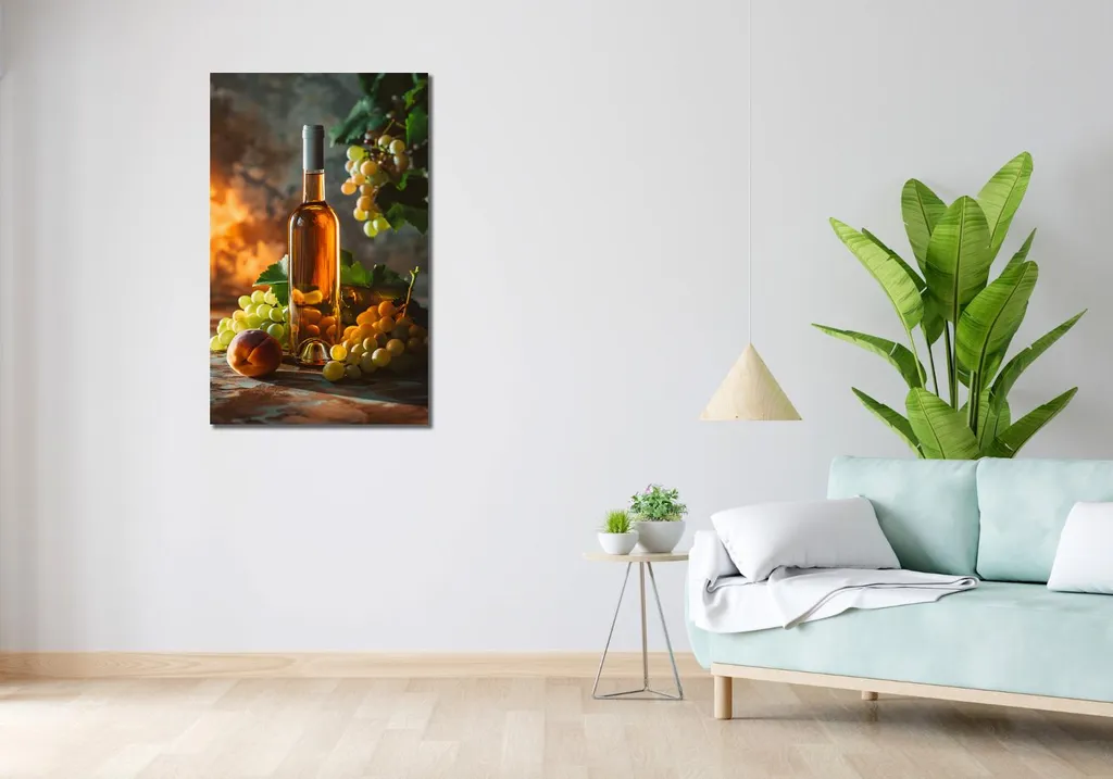 Tableau Vin ambré 60x100 cm - Solution Déco pour Murs Vides et Tristes