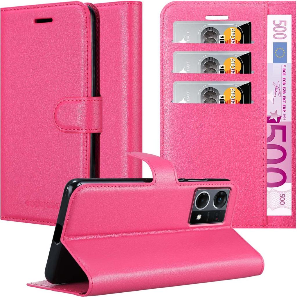 Cadorabo Hülle für Realme 7 5G Schutz Hülle in Pink Handyhülle Etui Case Cover Magnetverschluss
