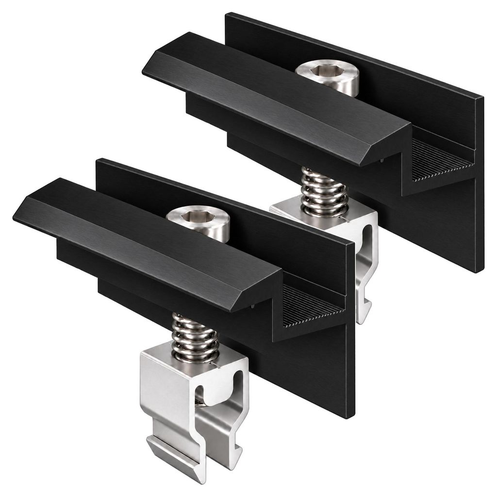 2 Stück Endklemme Klickfix schwarz für Solarmodule 30-40mm Produktbild 