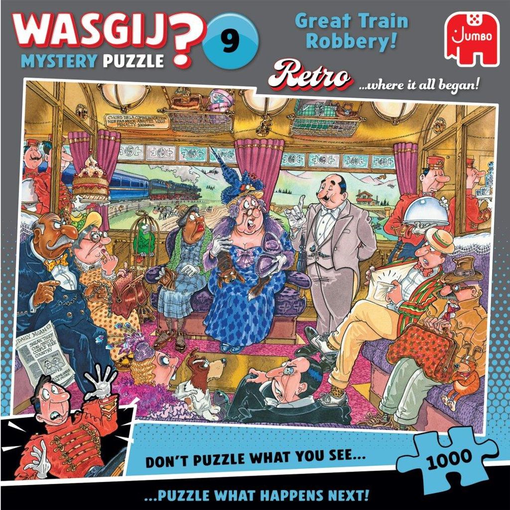 JUMBO Puzzle WASGIJ Mystery 9: Groß er Eisenbahnü berfall Produktbild 